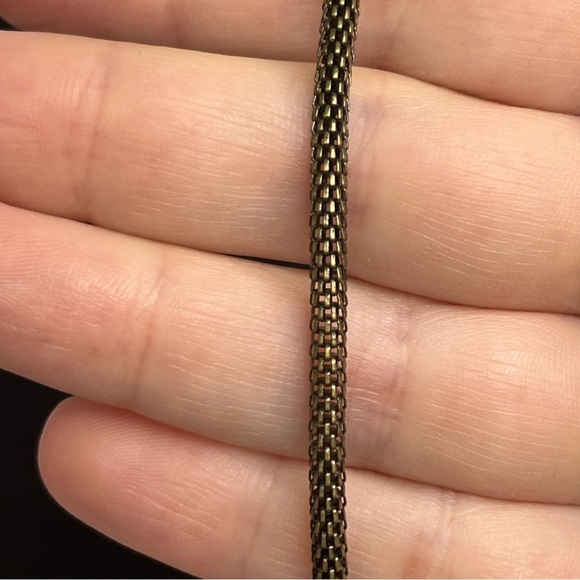 vintage SAQ gold tone mesh snake tube chain necklace 24 inch - Picture 5 of 5